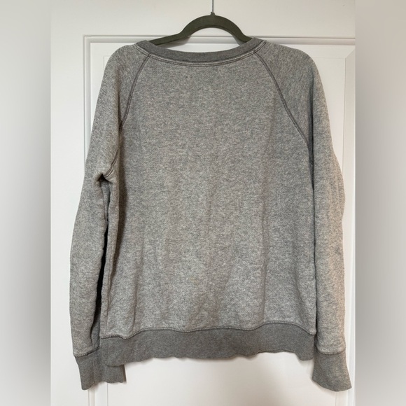 Victoria Secret Pink Sweatshirt Womens Size Large Color Gray Long Sleeves V Neck - Picture 2 of 4